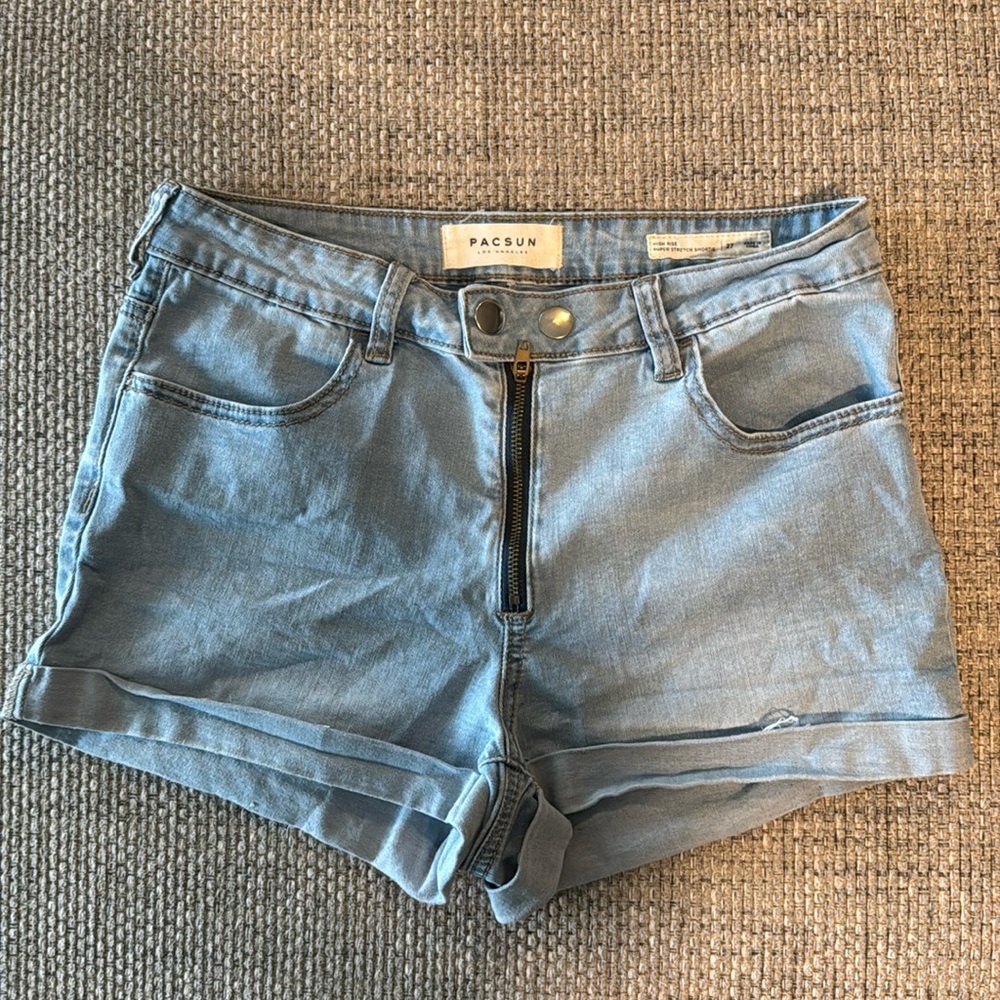 PACSUN high rise super stretch shortie shorts size 27